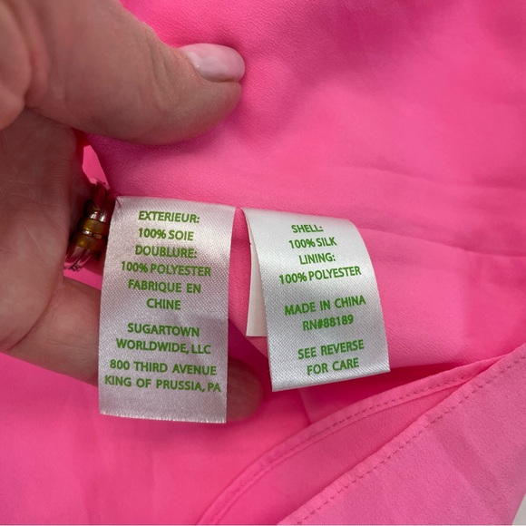 Lilly Pulitzer Silk Tank Medium Pink - Picture 14 of 16